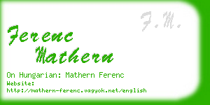 ferenc mathern business card